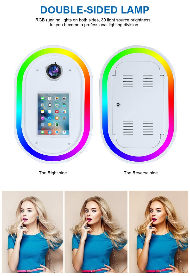 2024 New Popular Portable Vogue Booth Shell Ring Light Party Selfie Kiosk iPad Photo Booth