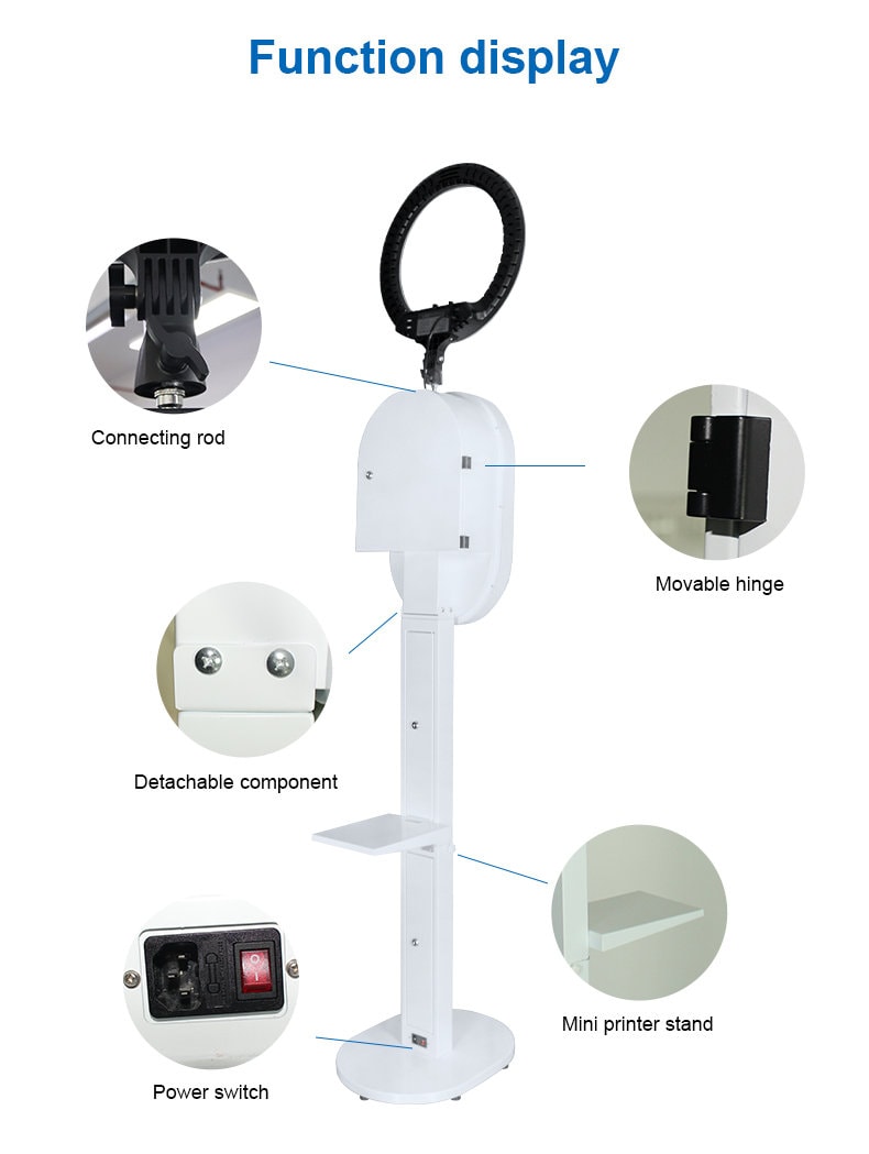 iPad Oval Photo Booth for Events – Captivating Selfie Experience, RGB Lighting, Instant Printing, & Easy Setup – Perfect for Rentals!**