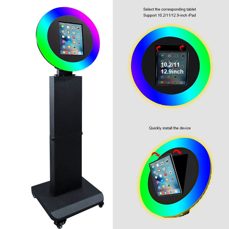 2024 New Popular Portable Vogue Booth Shell Ring Light Party Selfie Kiosk iPad Photo Booth